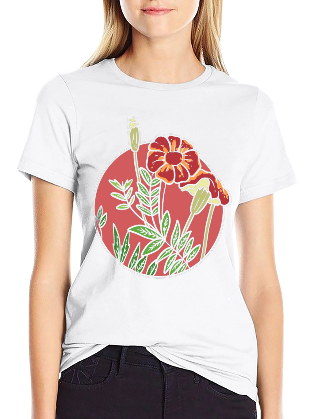 Floral Graphic Black T-Shirt