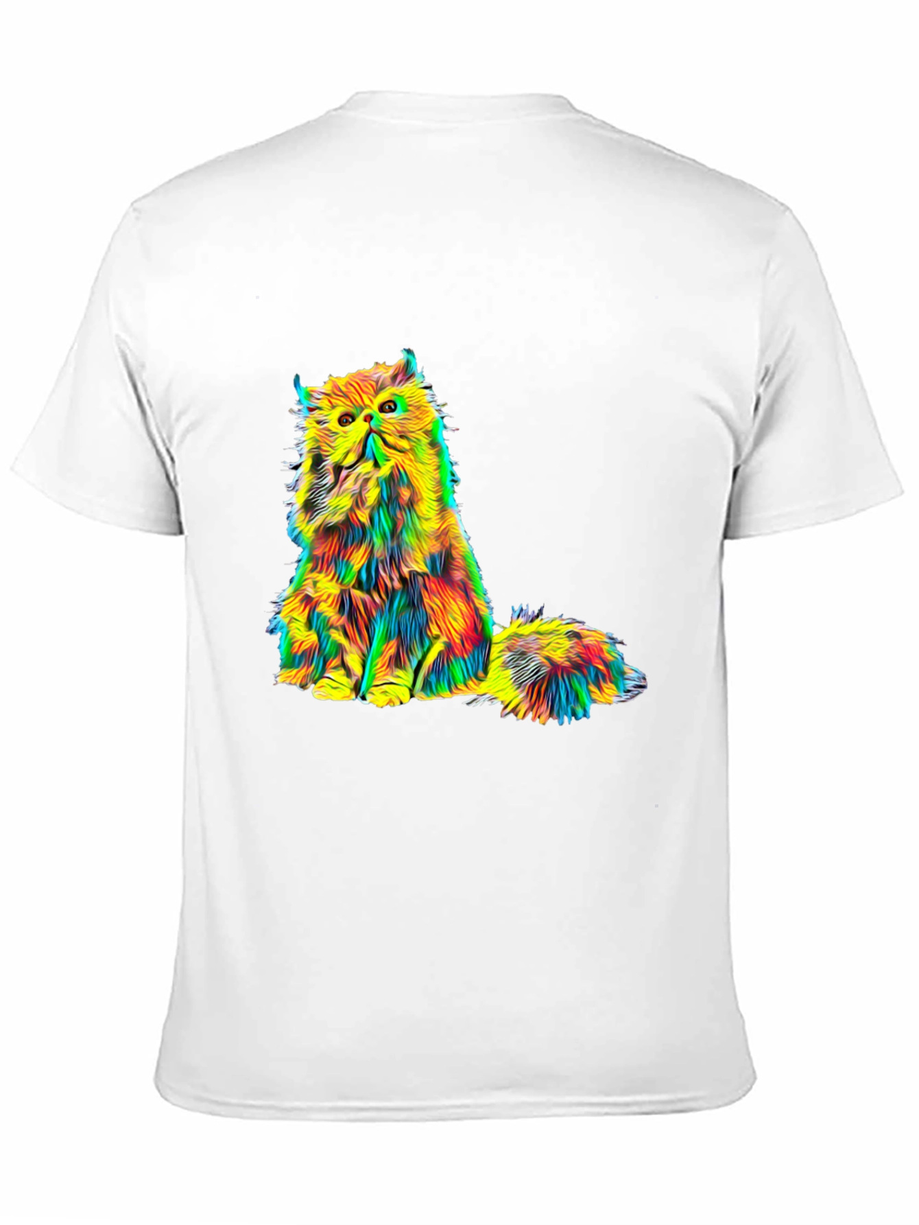 Psychedelic Cat Graphic Tee - Black Unisex T-Shirt