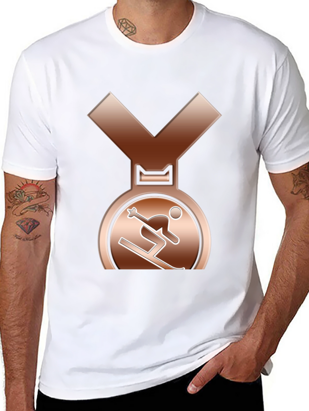 Bronze Skiing Medal Graphic T-Shirt