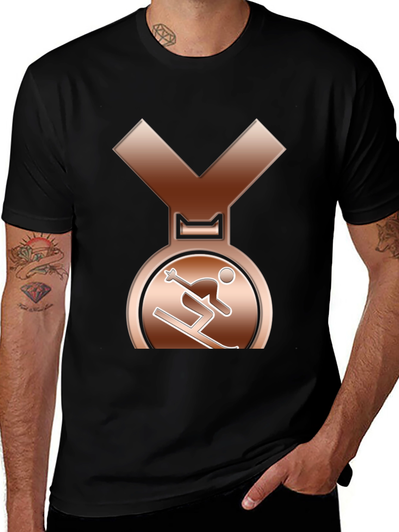Bronze Skiing Medal Graphic T-Shirt