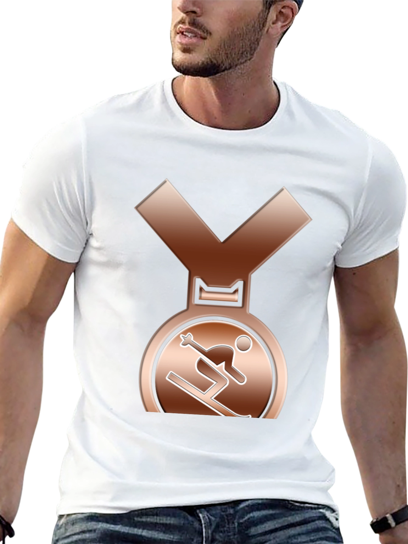 Bronze Skiing Medal Graphic T-Shirt