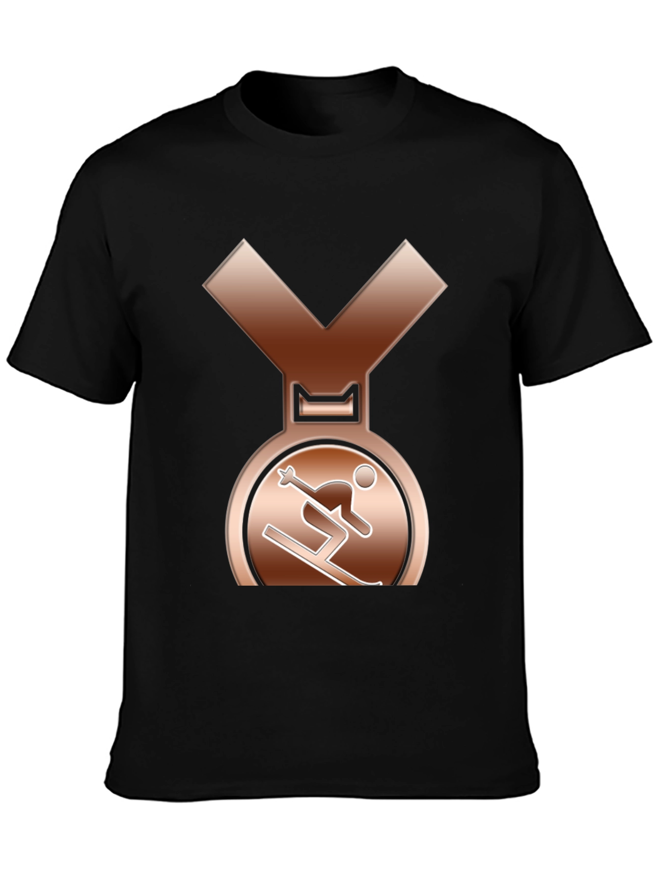 Bronze Skiing Medal Graphic T-Shirt