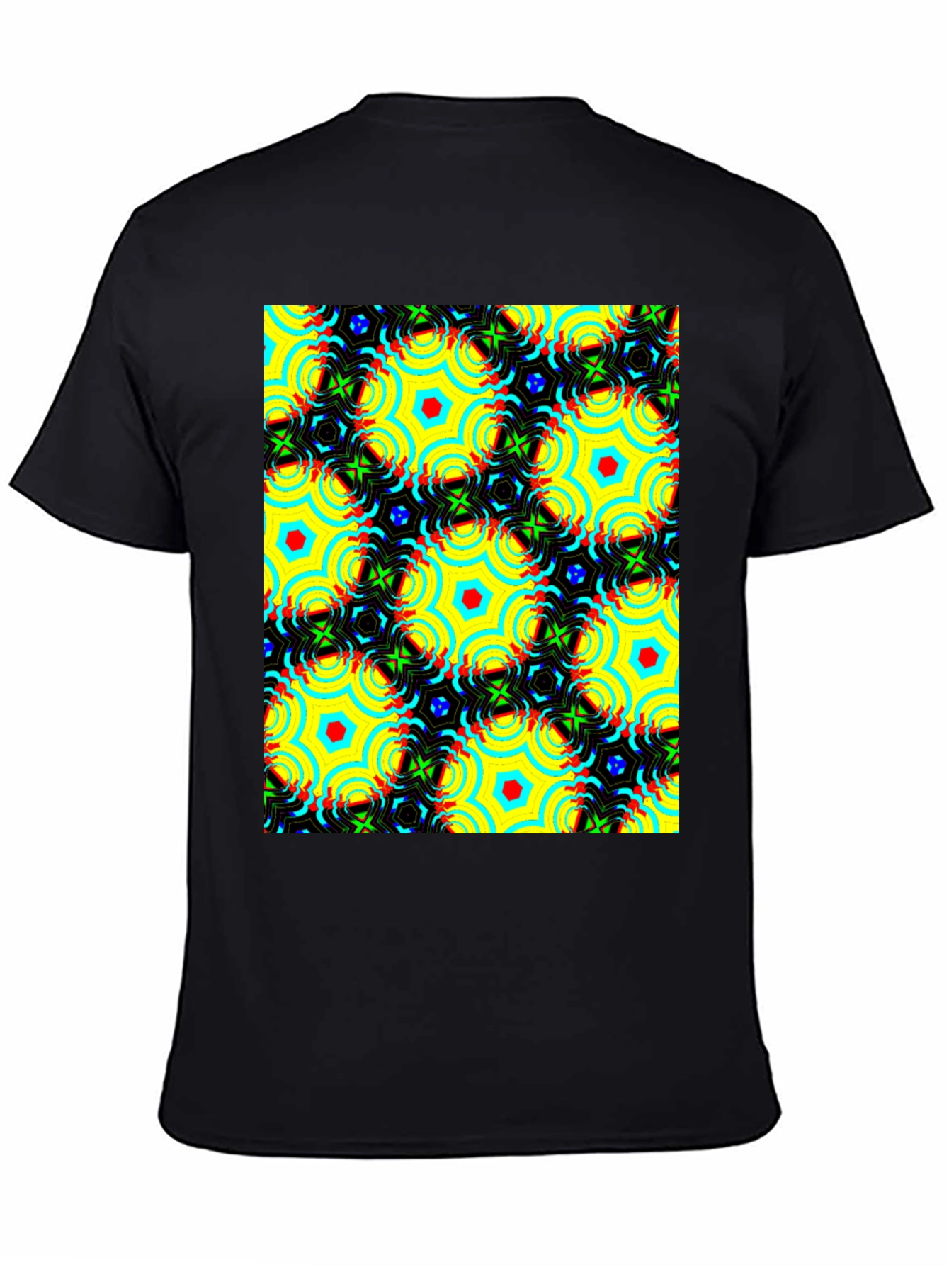Kaleidoscope T-Shirt Patterned Tee Geometric Design Crew Neck