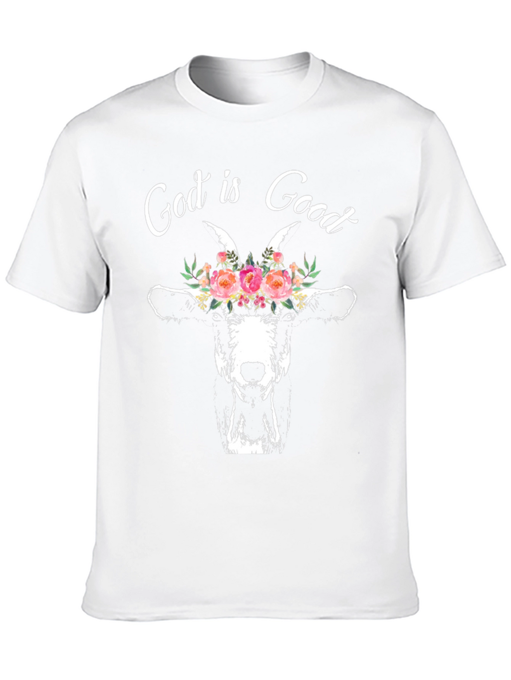 God is Good Goat Floral T-Shirt