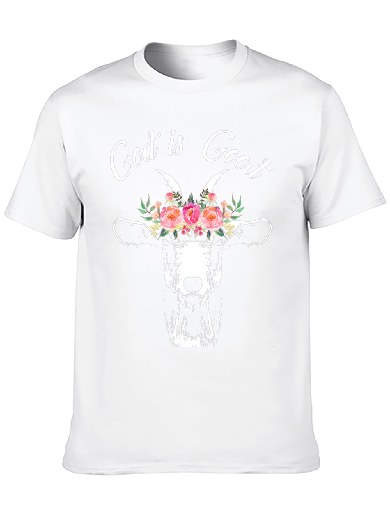God is Good Goat Floral T-Shirt