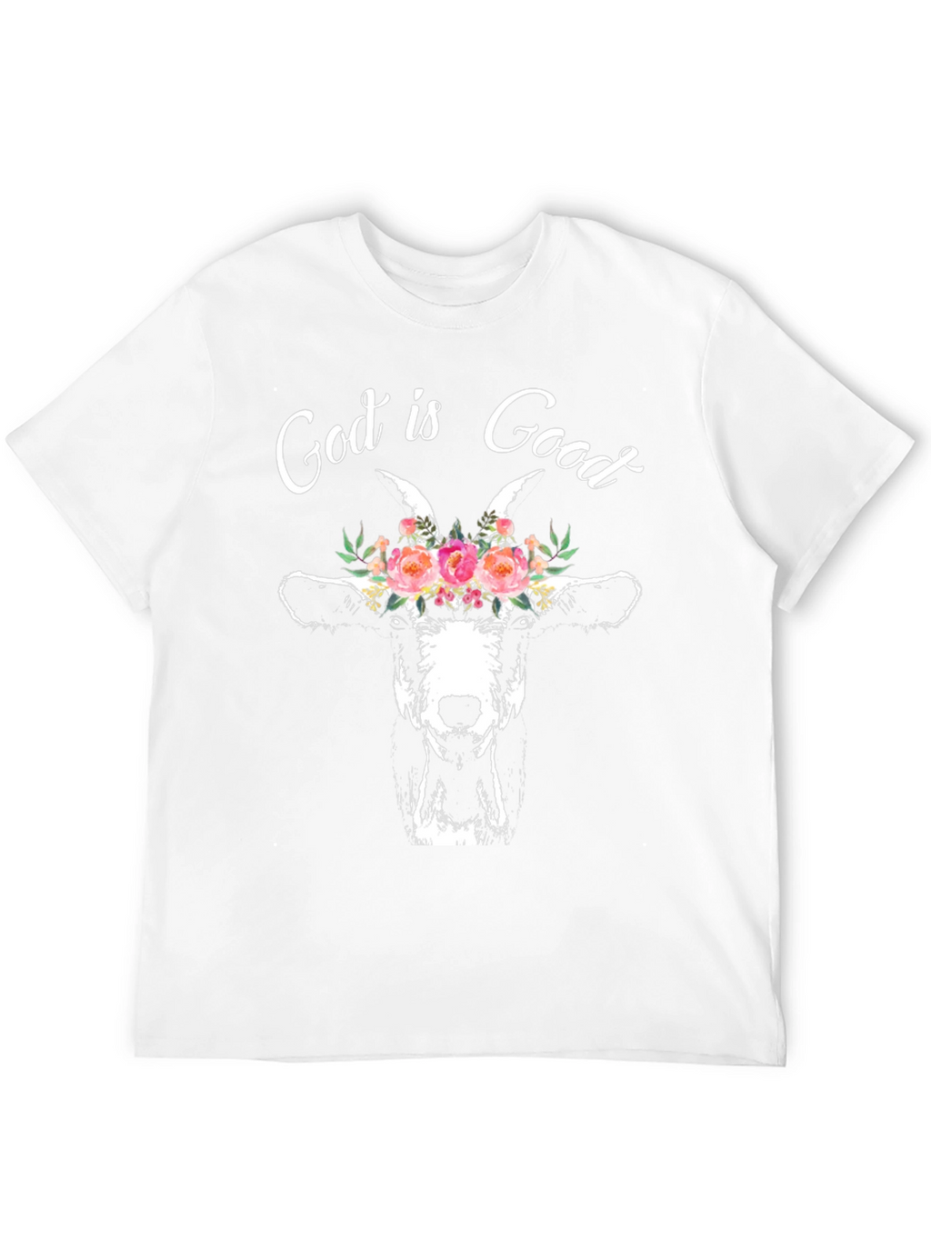 God is Good Goat Floral T-Shirt