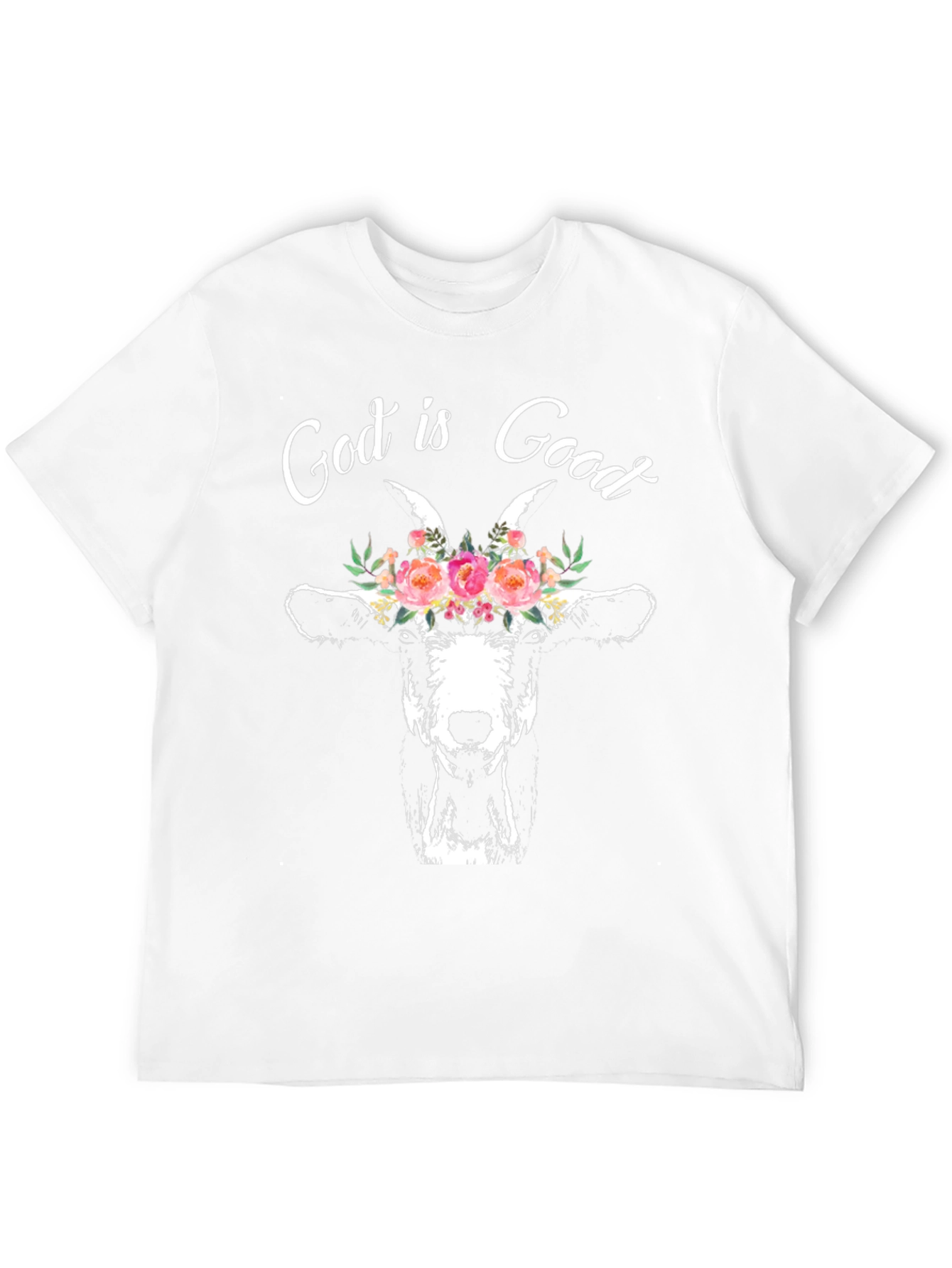 God is Good Goat Floral T-Shirt
