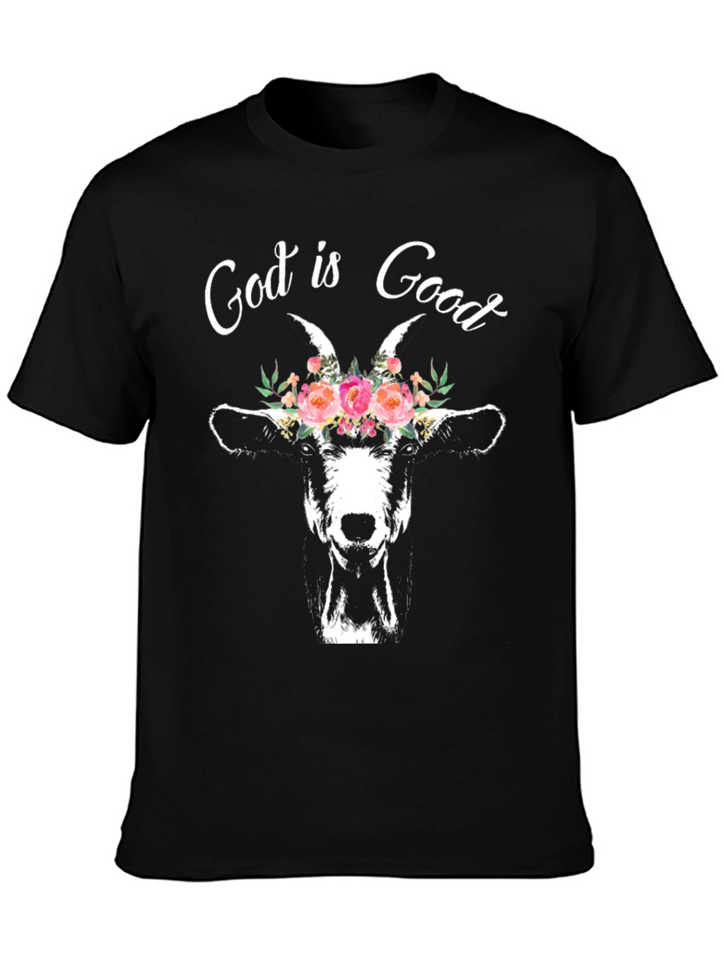 God is Good Goat Floral T-Shirt
