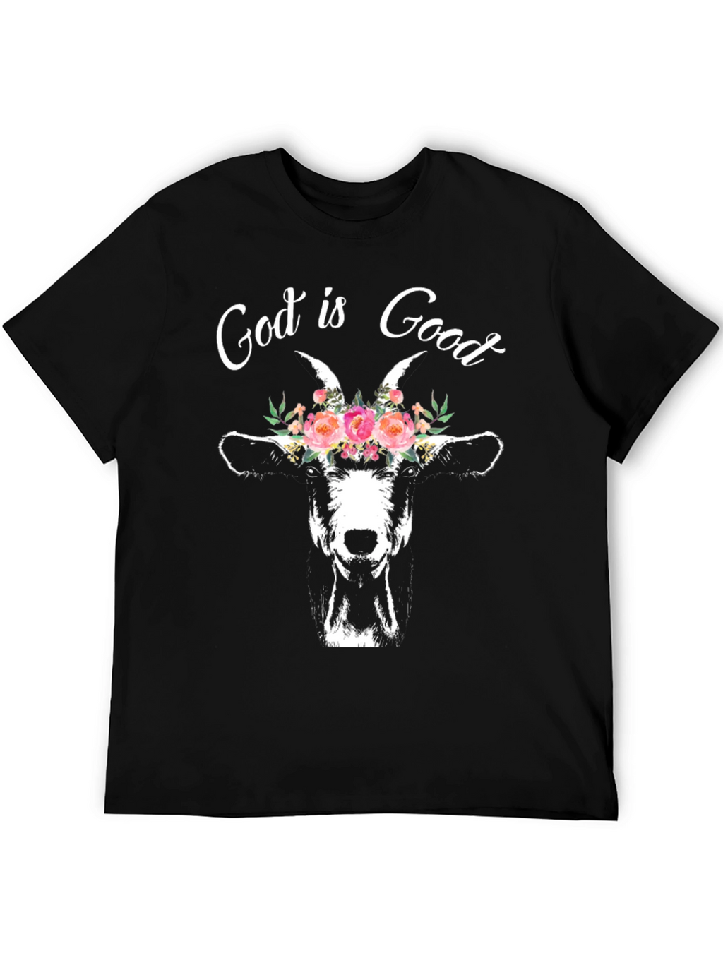 God is Good Goat Floral T-Shirt