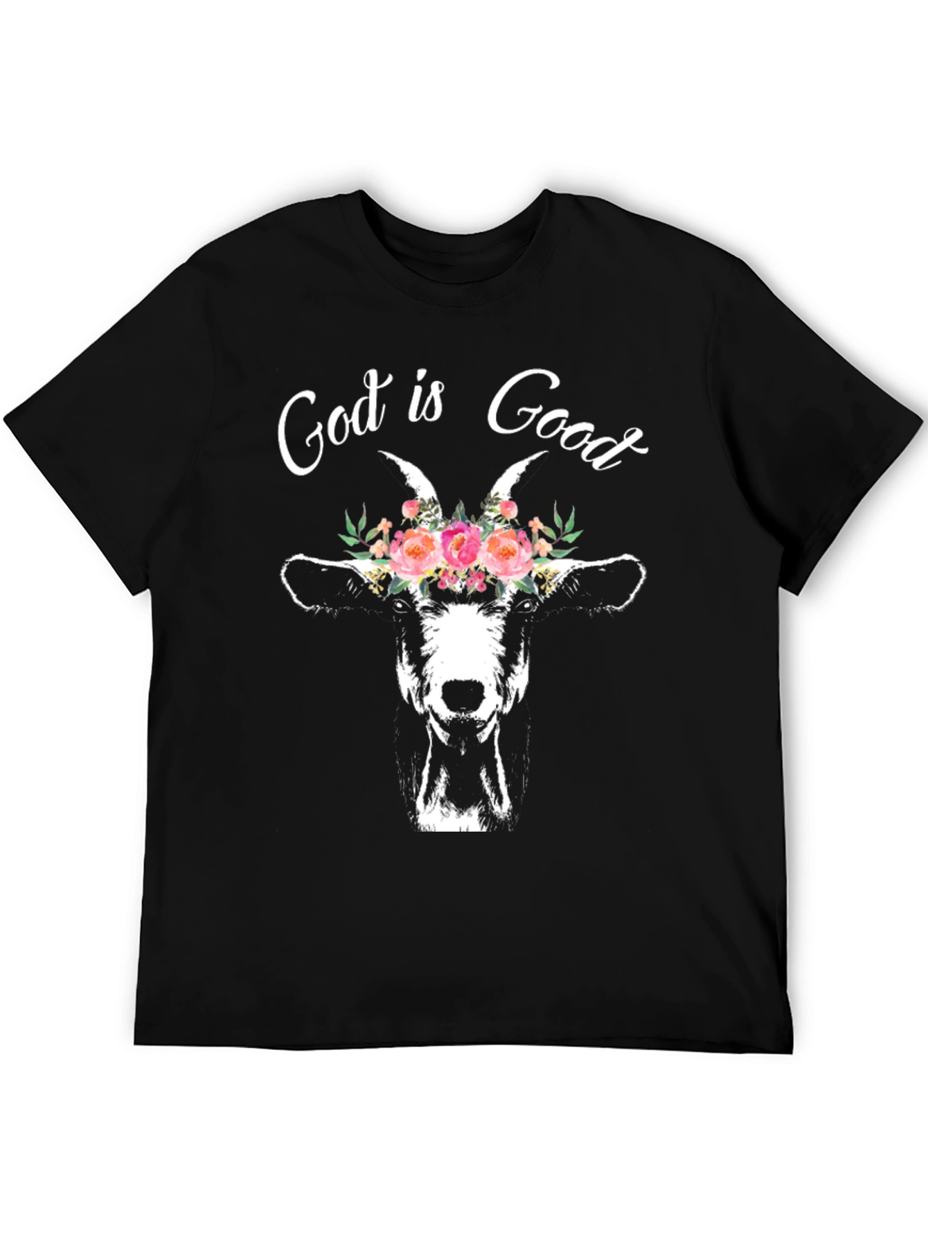 God is Good Goat Floral T-Shirt