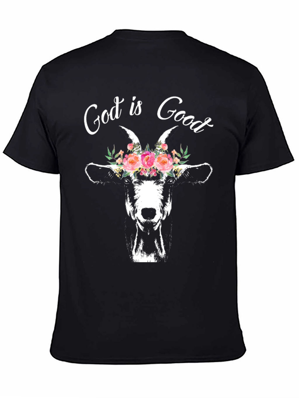 God is Good Goat Floral T-Shirt
