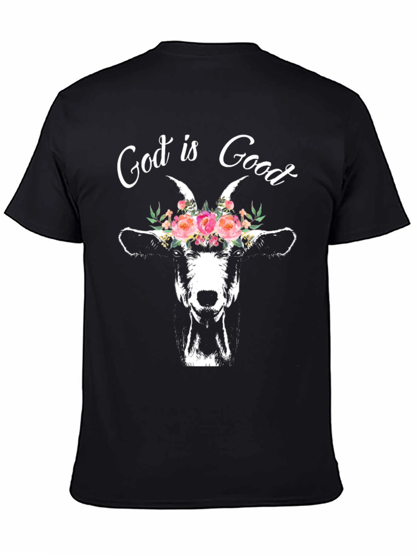 God is Good Goat Floral T-Shirt