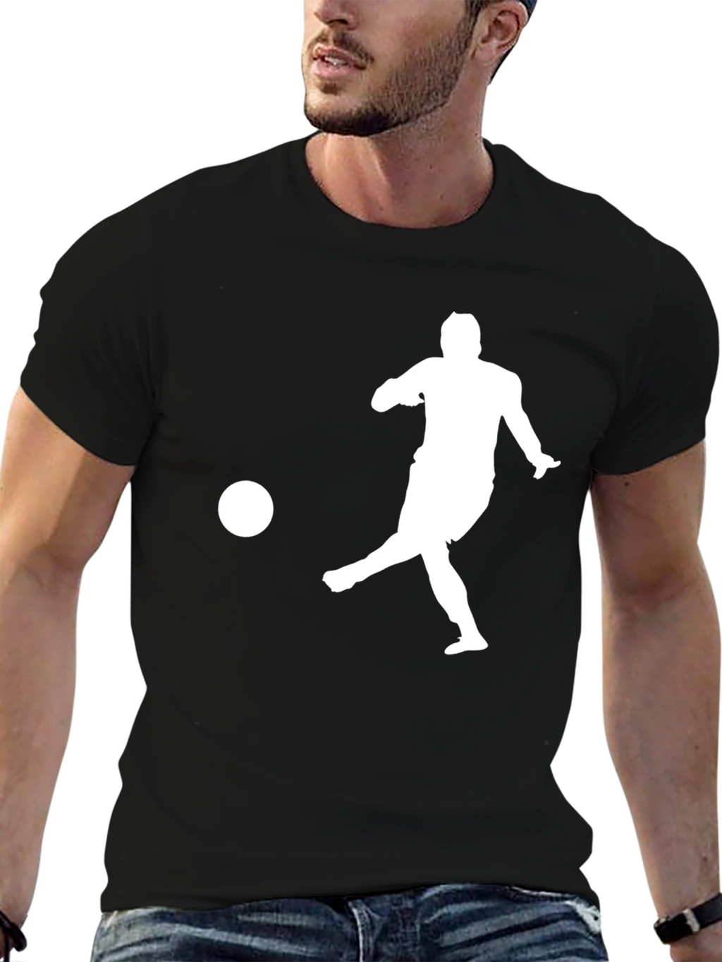 Soccer Kick Graphic T-Shirt - Black