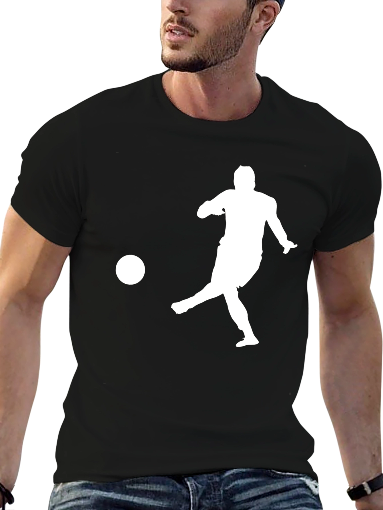 Soccer Kick Graphic T-Shirt - Black