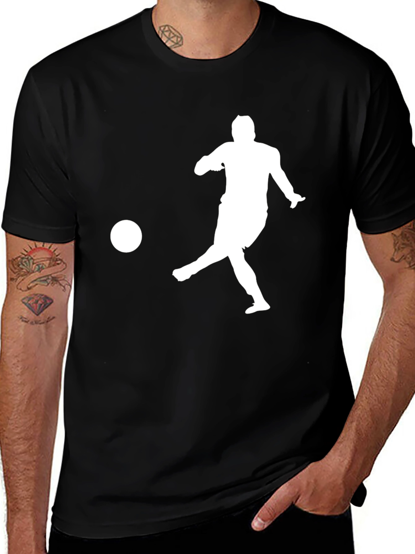 Soccer Kick Graphic T-Shirt - Black