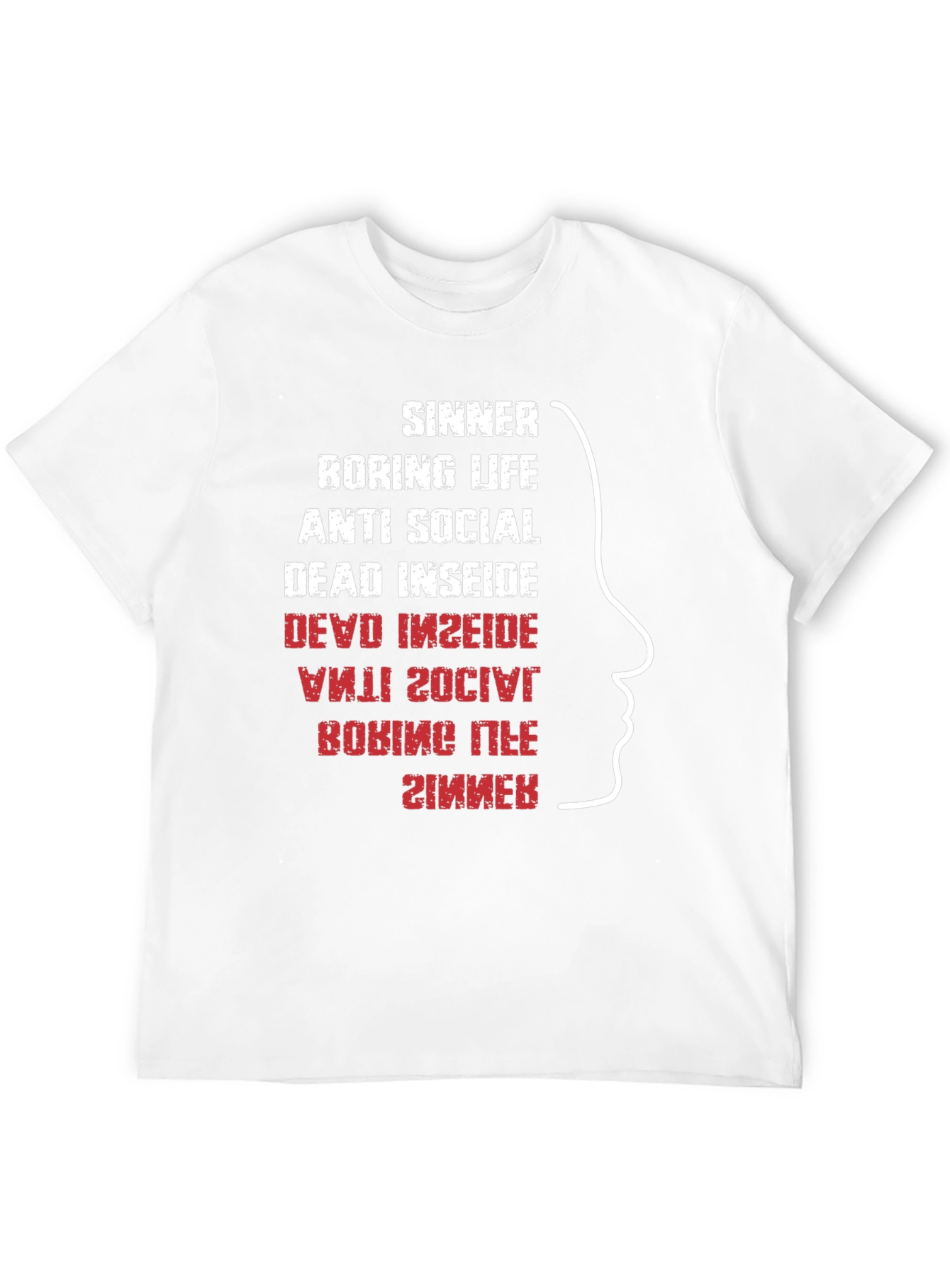 Sinner T-Shirt Funny Inverted Text Cool Graphic Tee