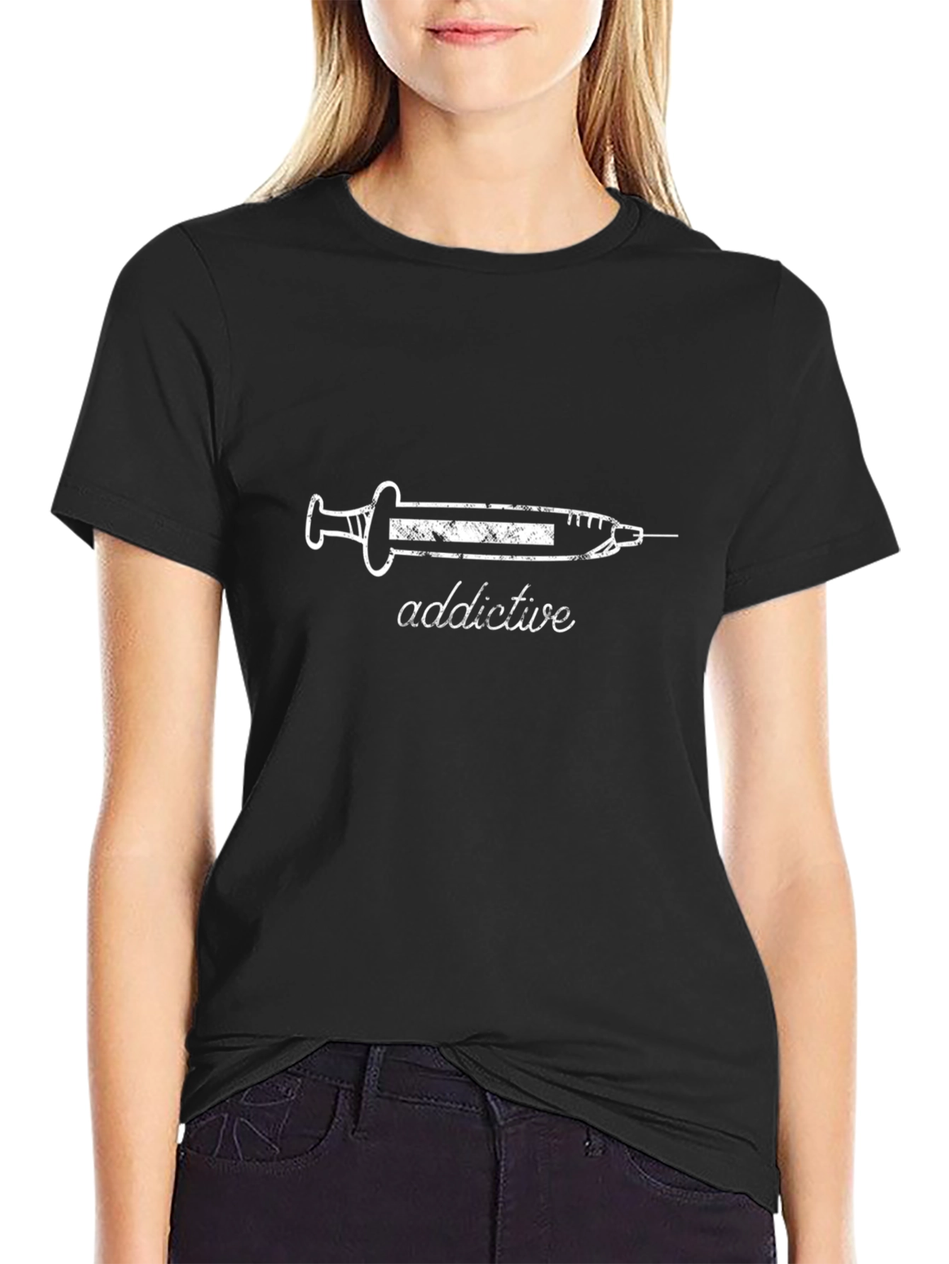 Addictive Syringe Graphic Black T-Shirt
