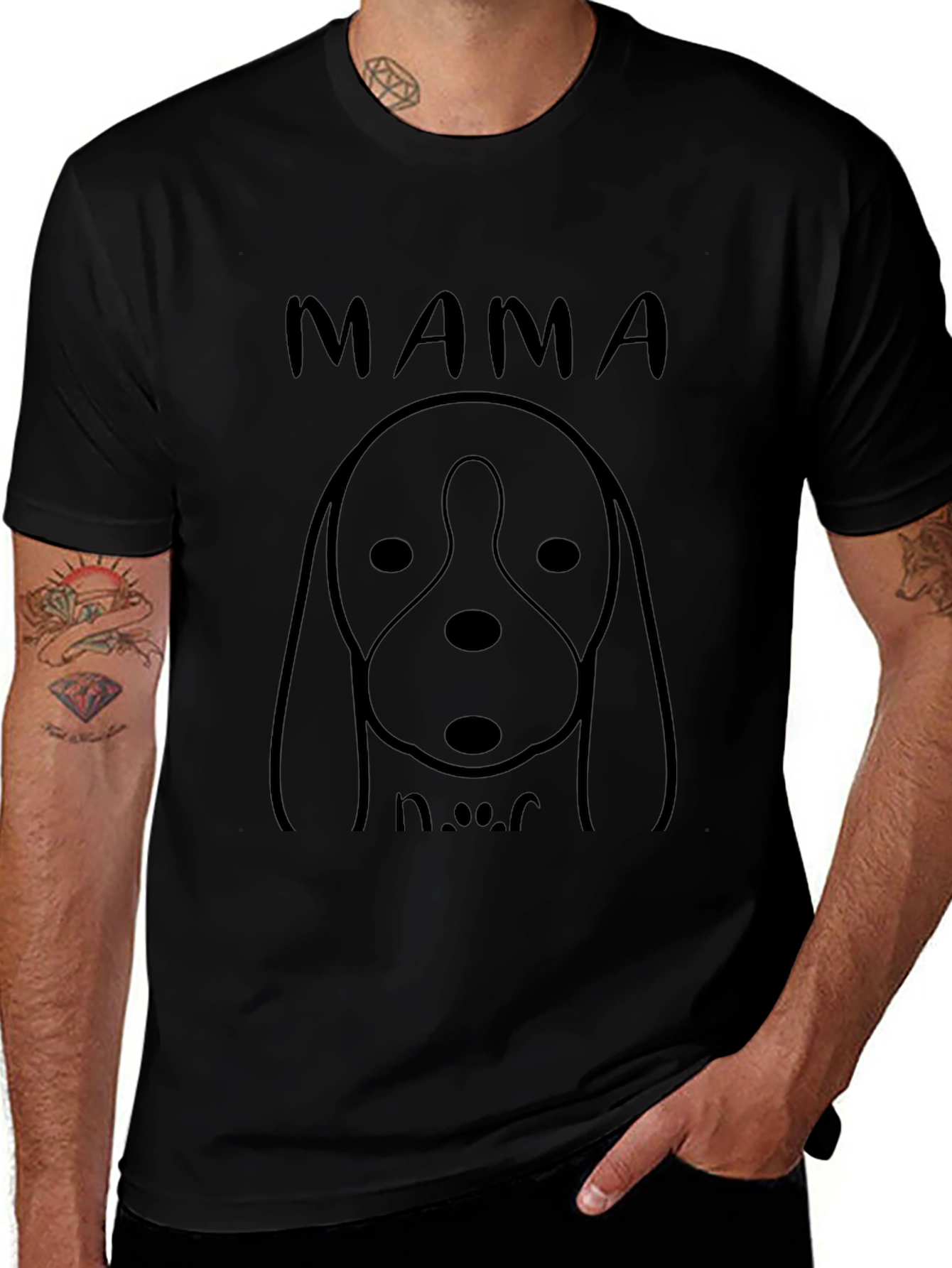 Mama Dog Black Graphic Tee