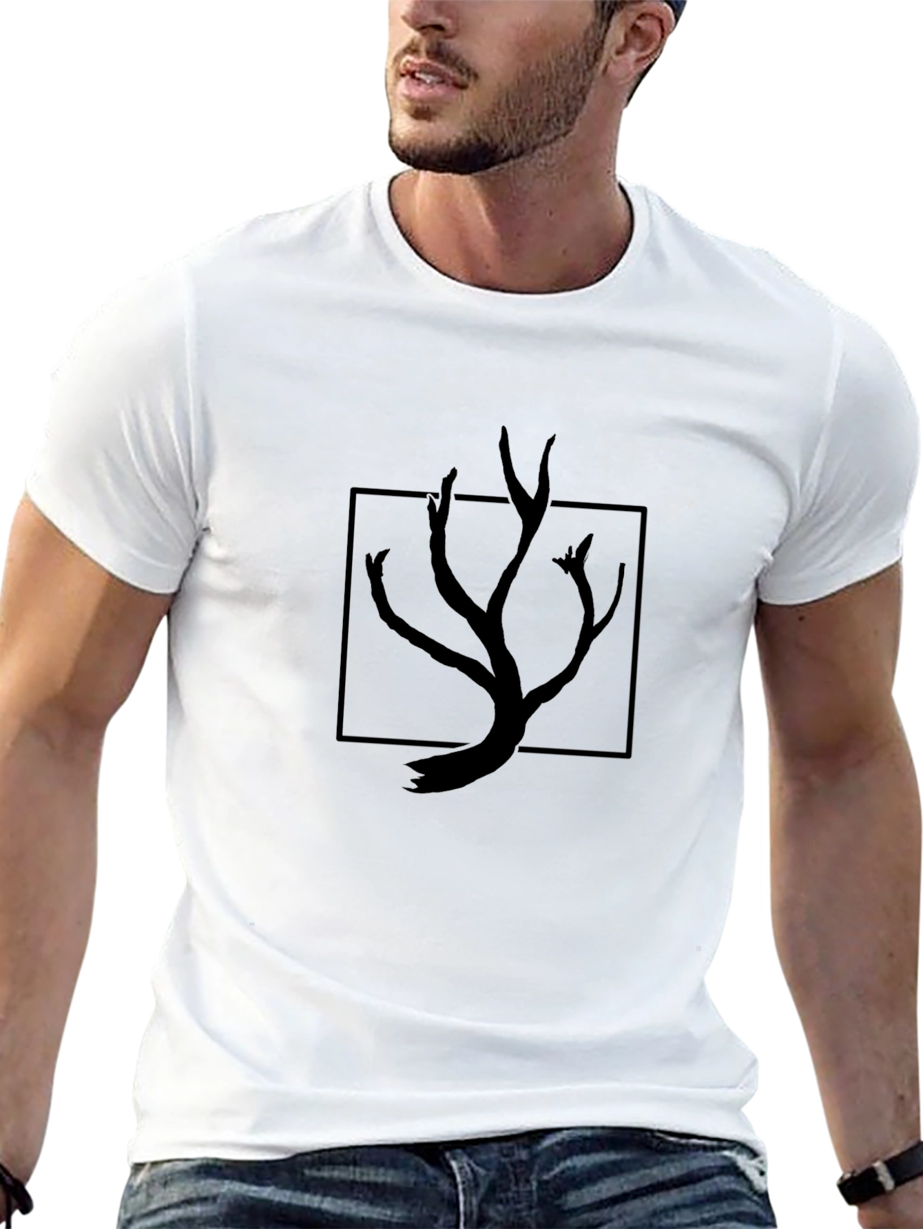 Minimalist Tree Graphic Tee - Black Unisex T-Shirt