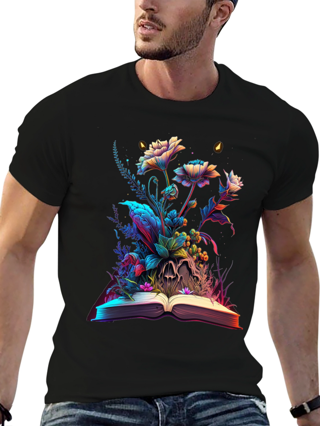 Floral Skull Book Graphic Tee