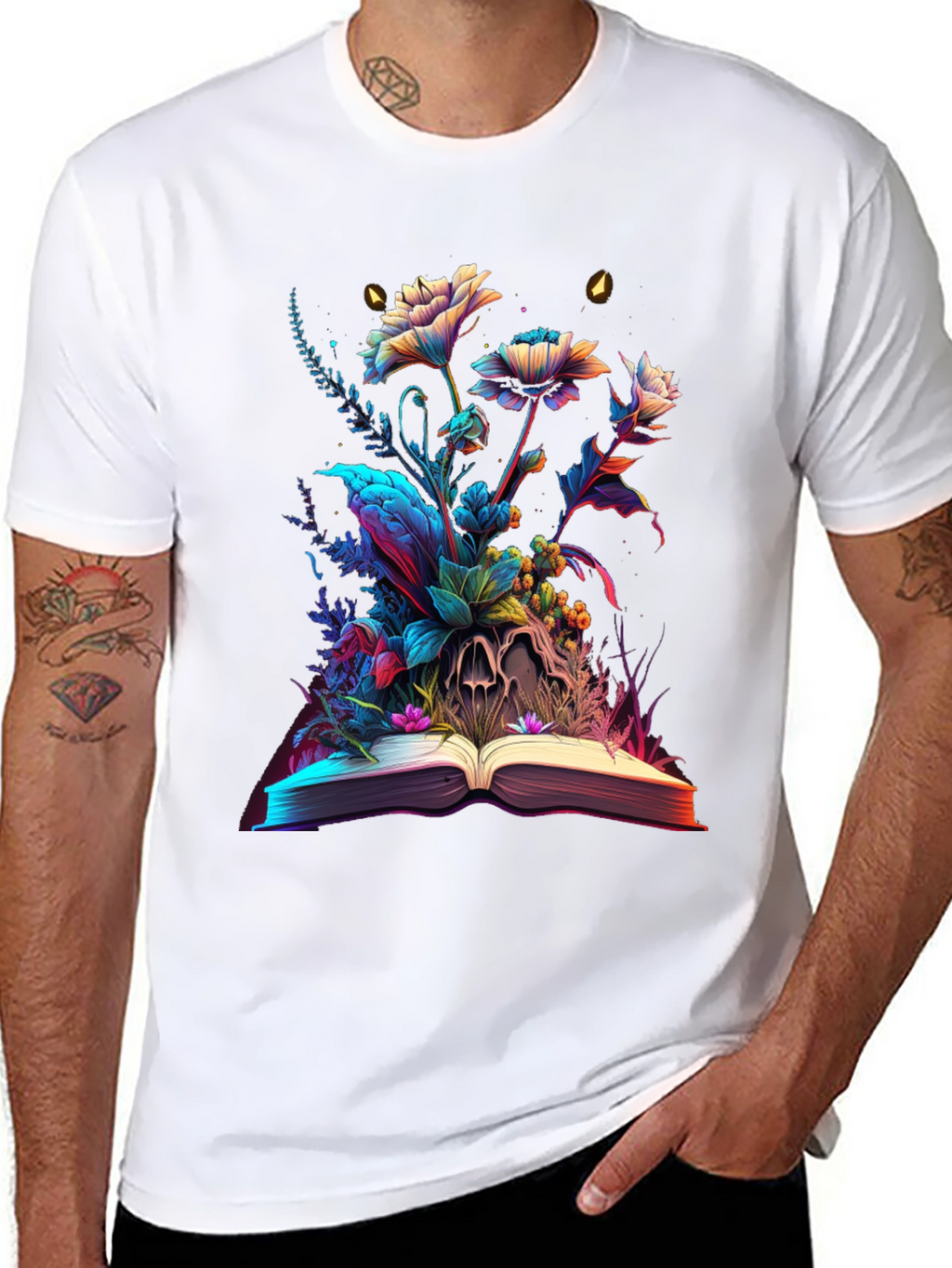 Floral Skull Book Graphic Tee