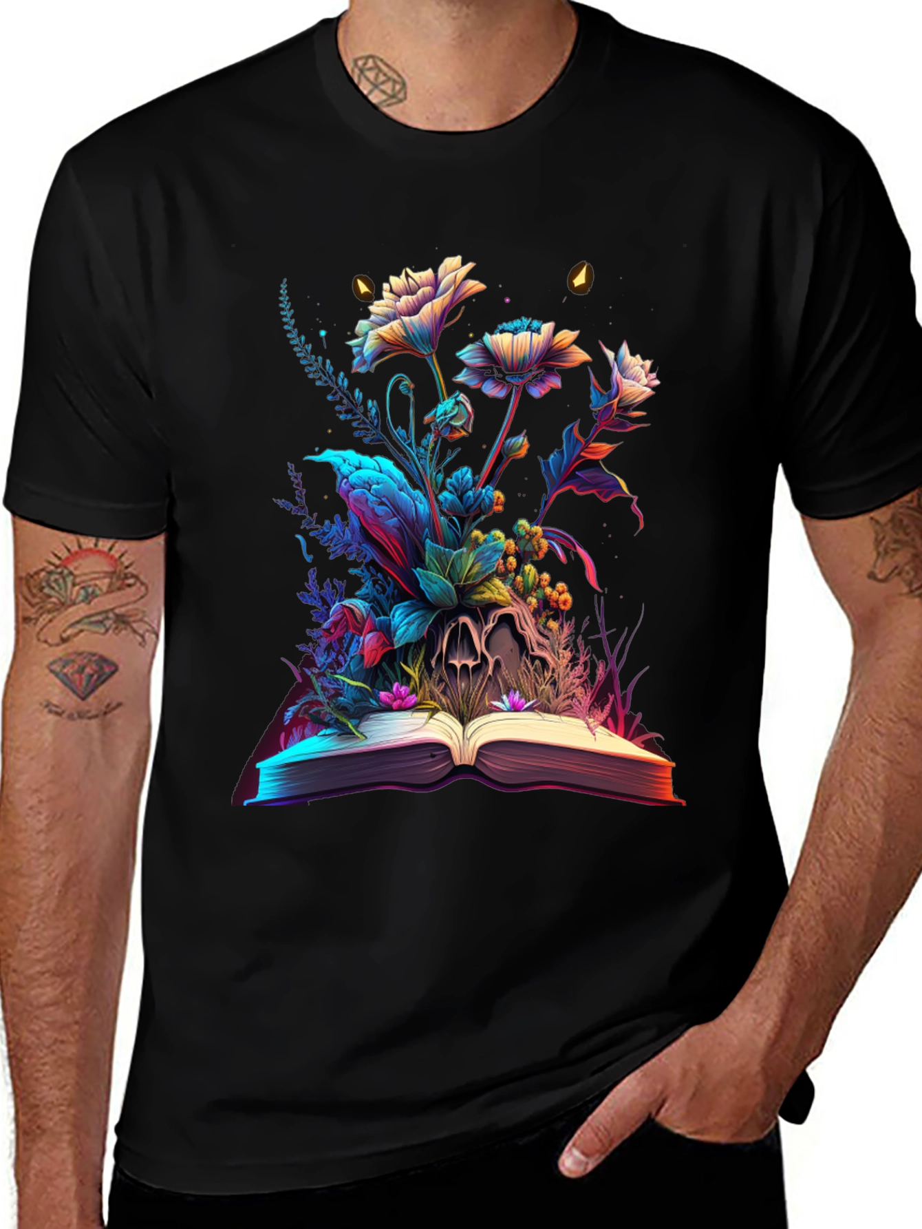 Floral Skull Book Graphic Tee