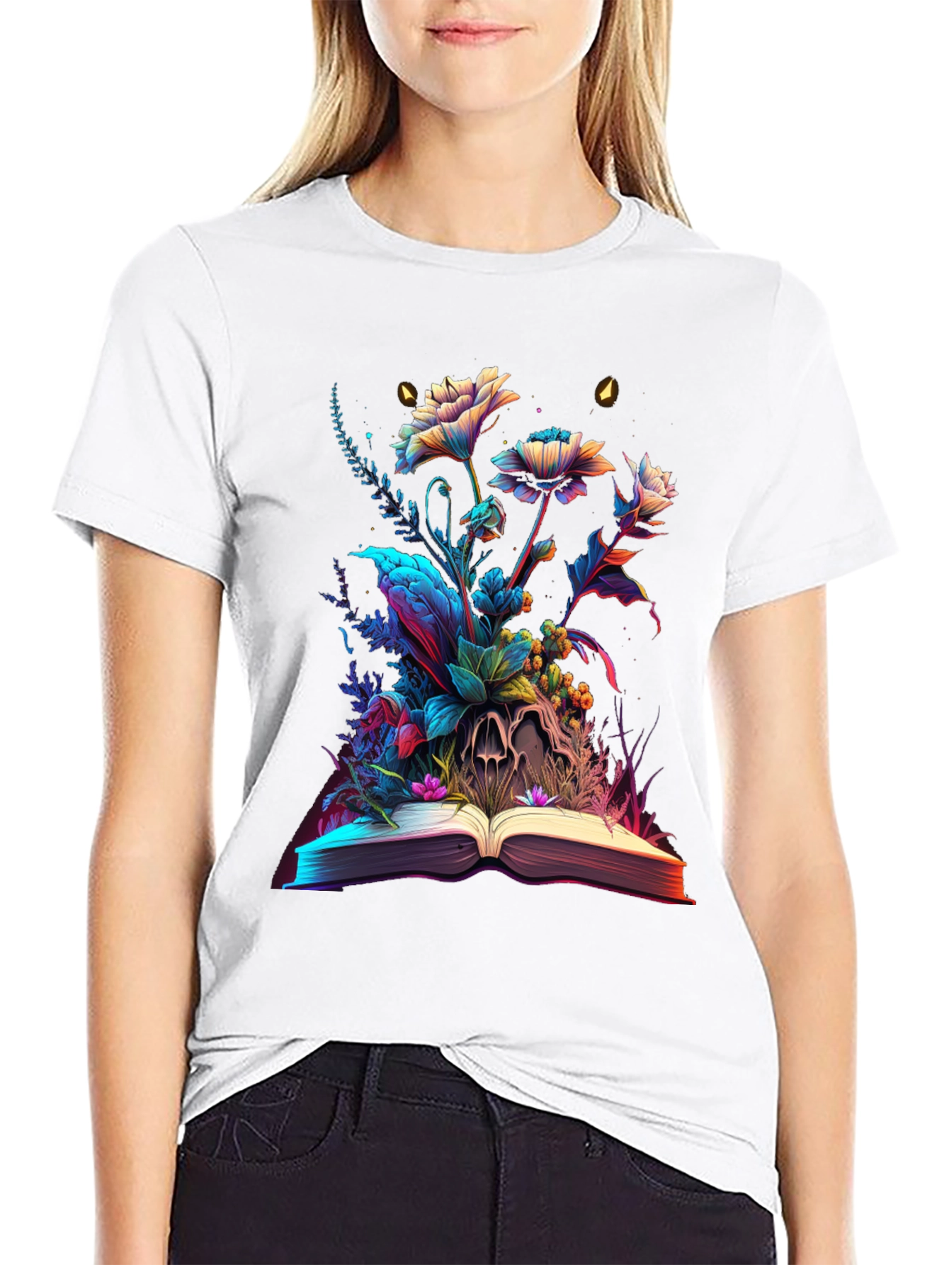 Floral Skull Book Graphic Tee