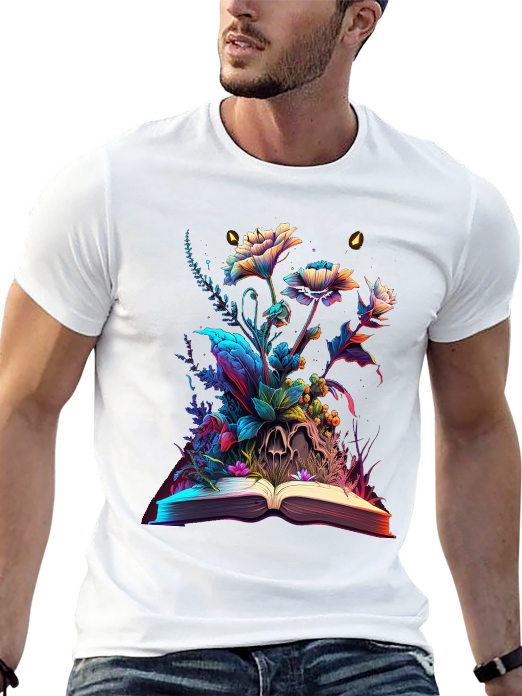 Floral Skull Book Graphic Tee