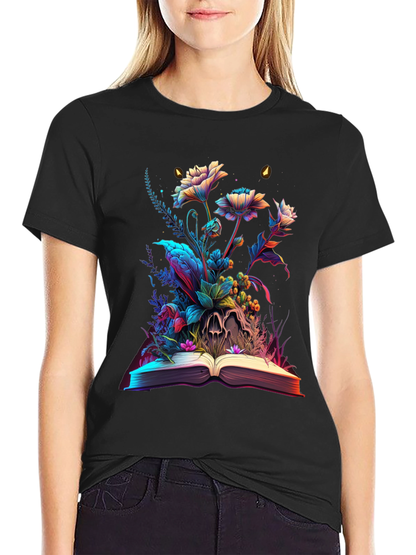Floral Skull Book Graphic Tee