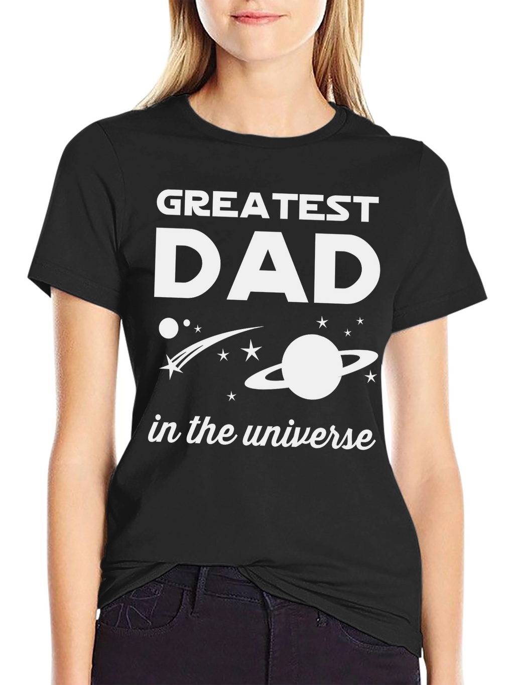 Greatest Dad in the Universe Black T-Shirt