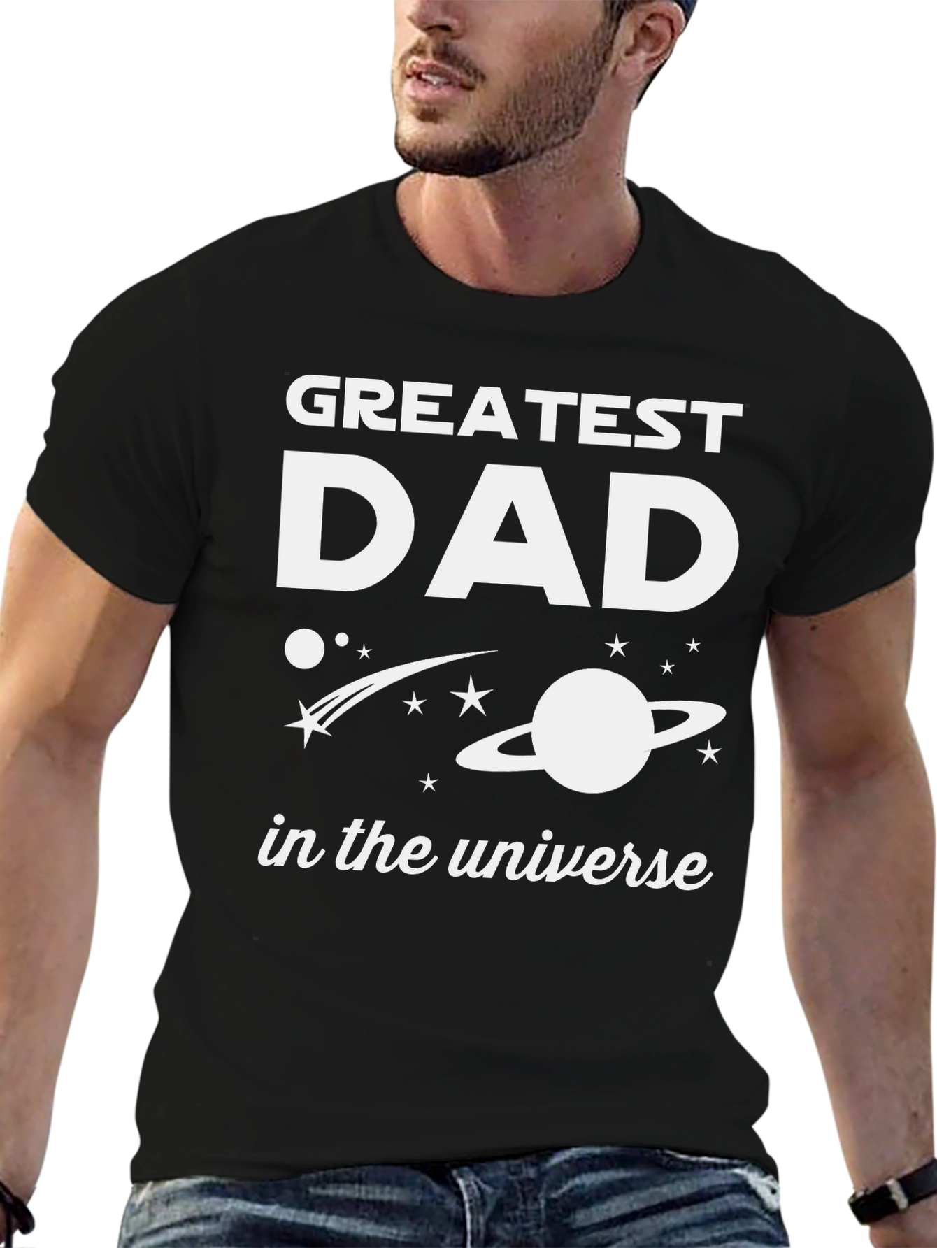 Greatest Dad in the Universe Black T-Shirt