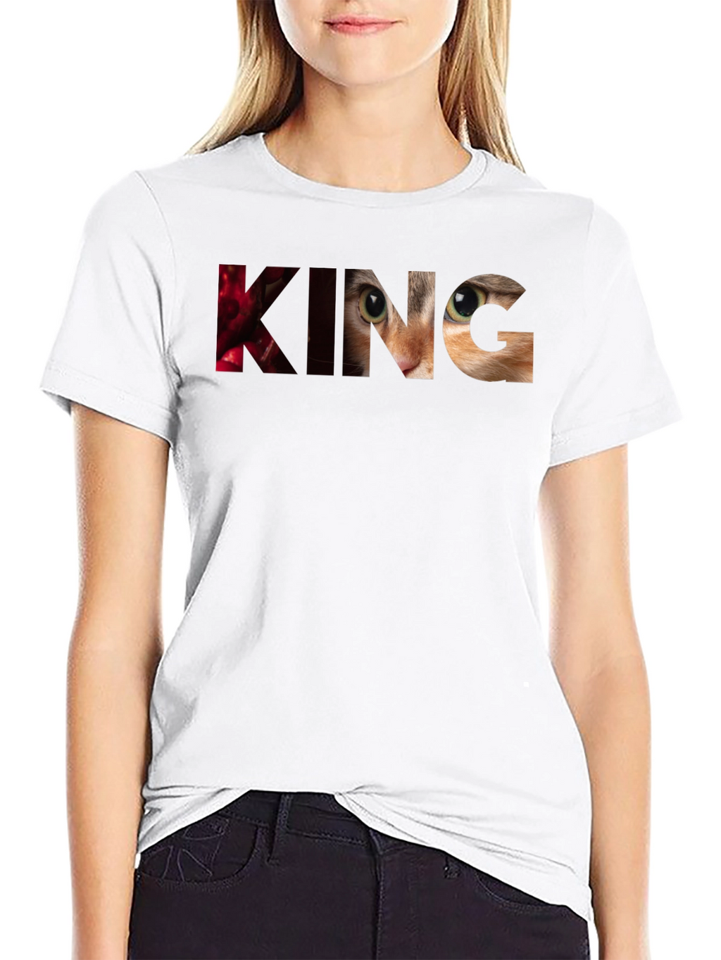 King Cat Graphic T-Shirt - Unique Design