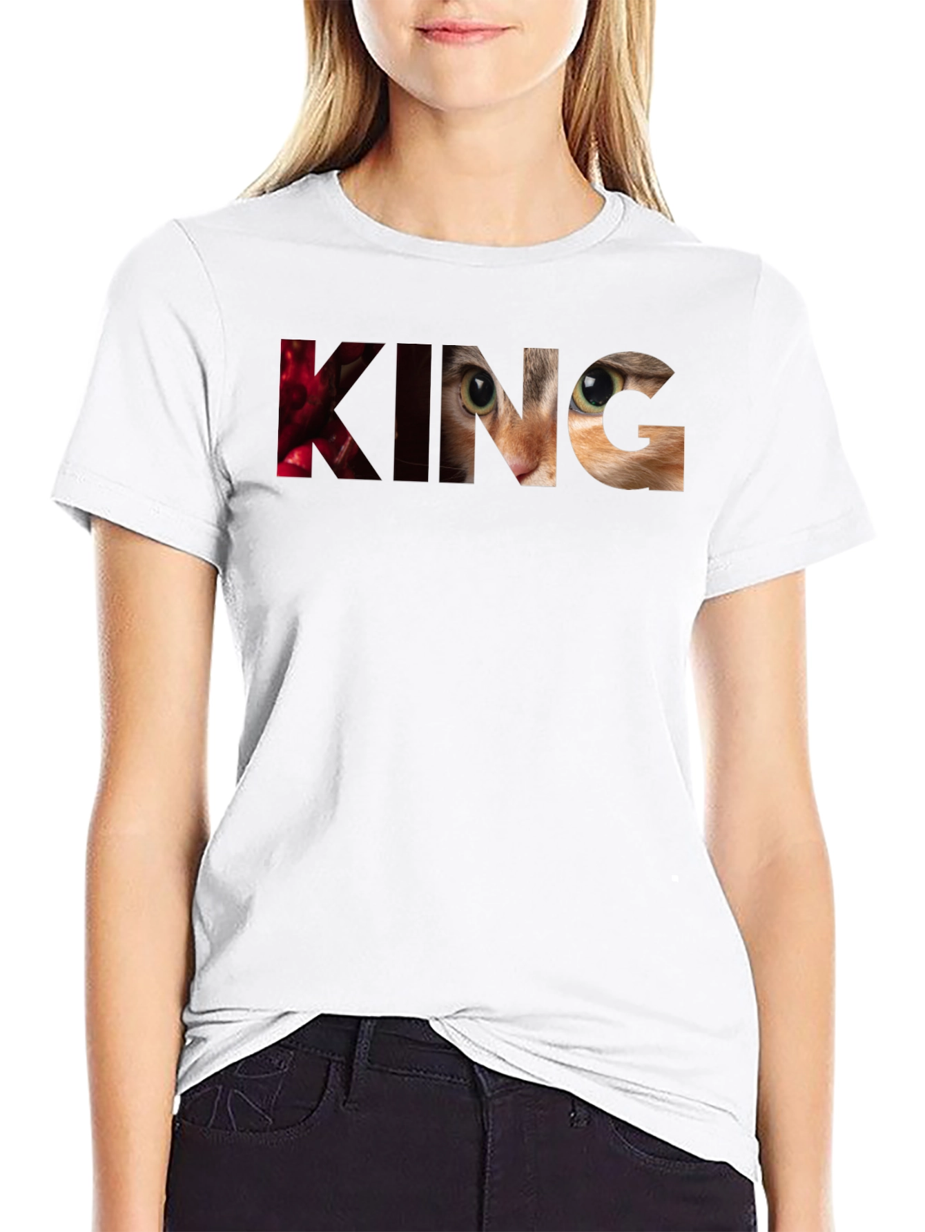 King Cat Graphic T-Shirt - Unique Design