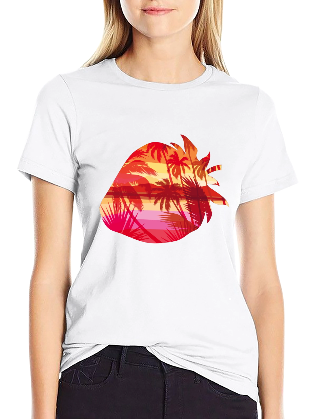 Tropical Strawberry Sunset Graphic Tee