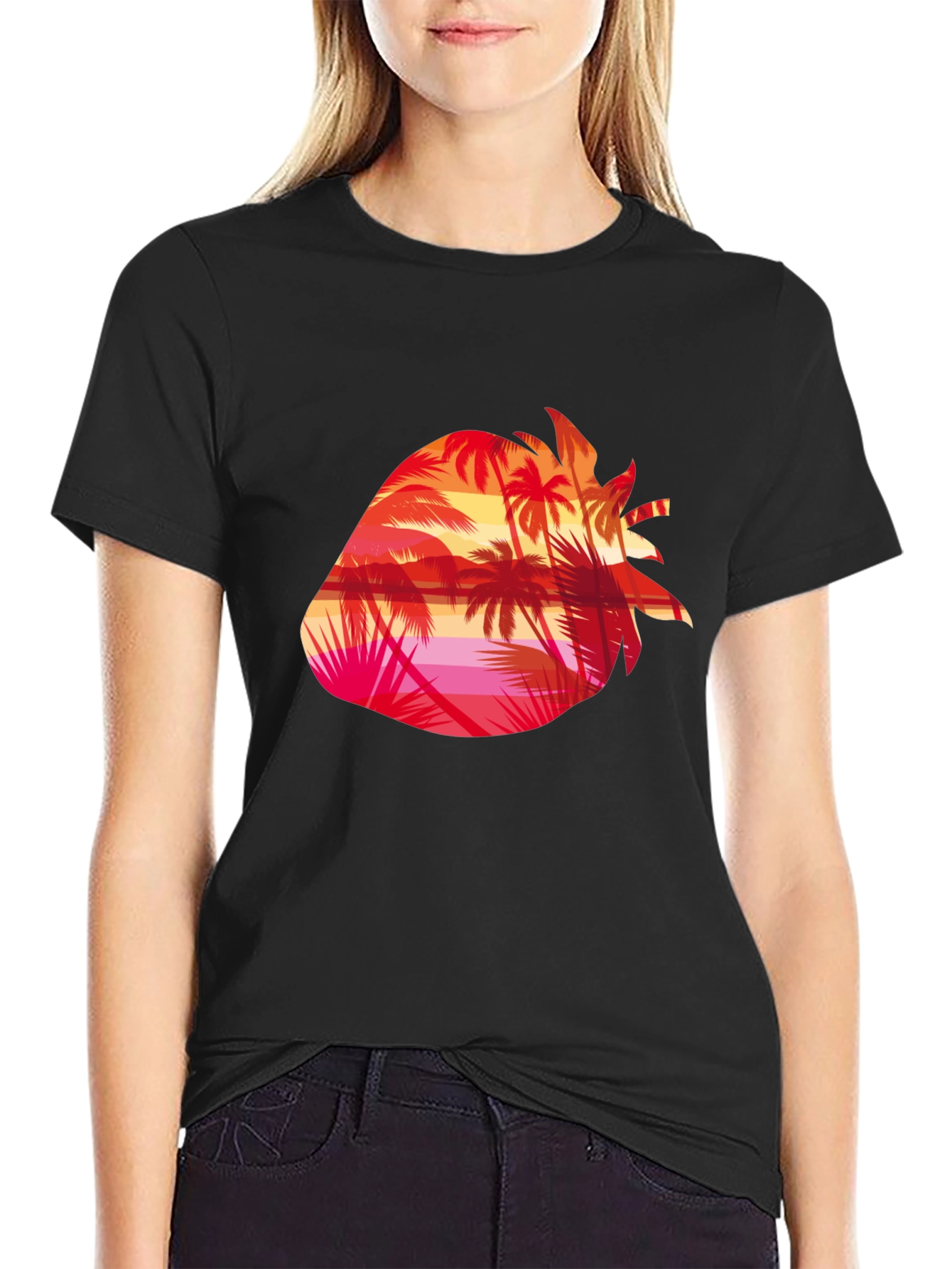Tropical Strawberry Sunset Graphic Tee