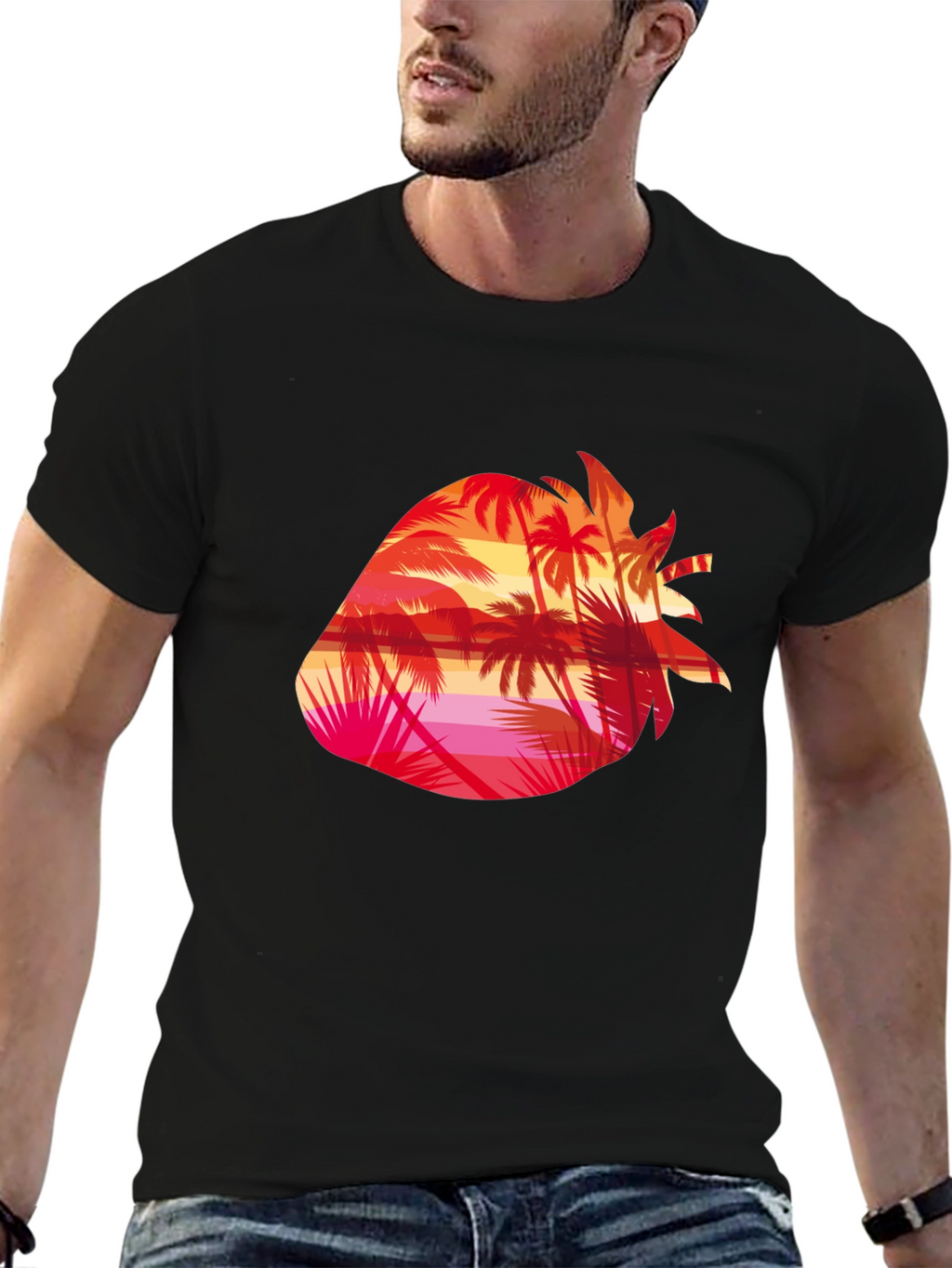 Tropical Strawberry Sunset Graphic Tee