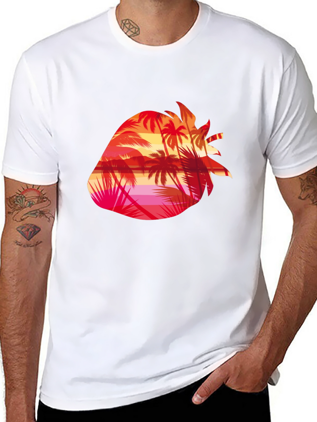 Tropical Strawberry Sunset Graphic Tee