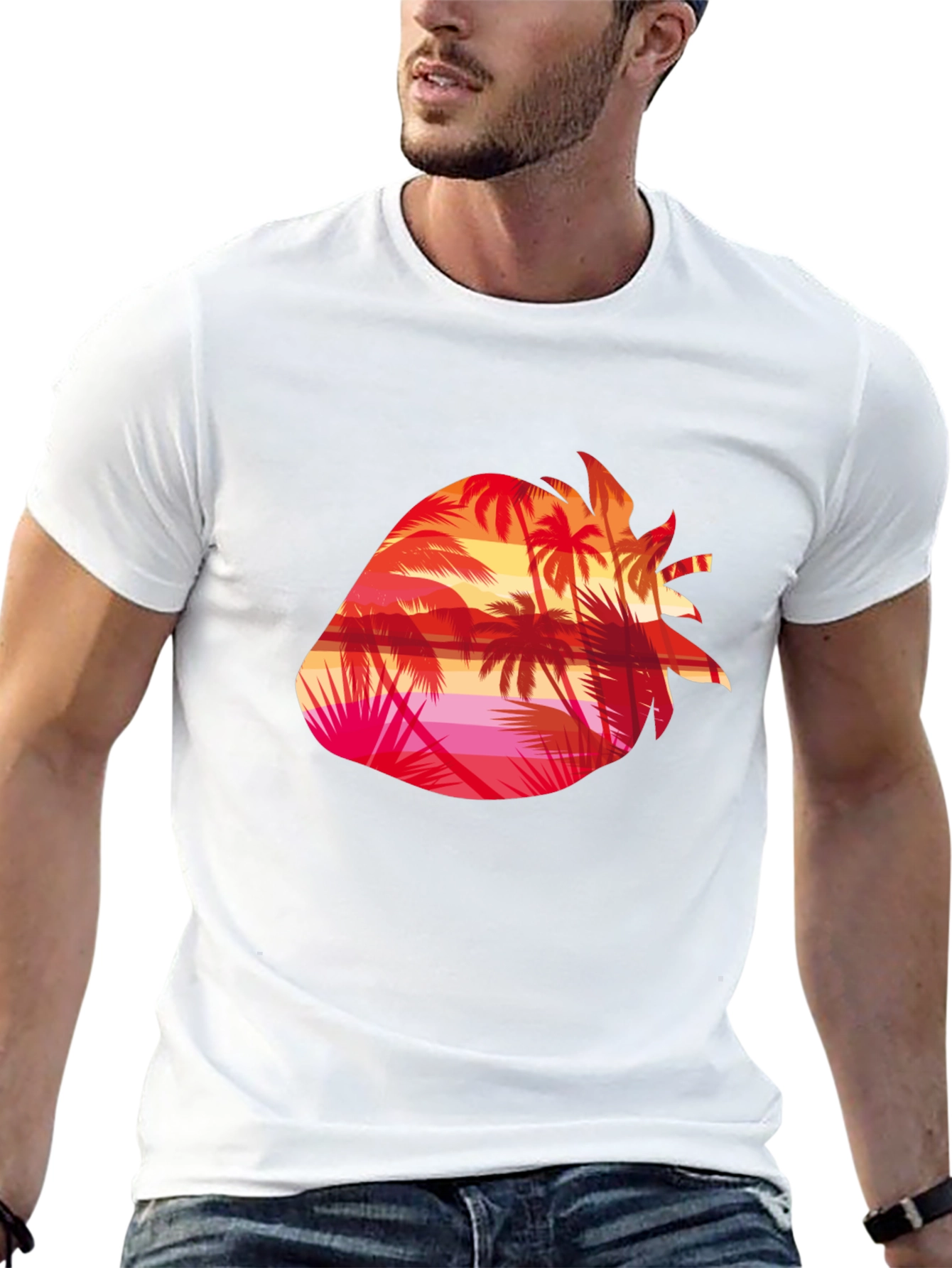 Tropical Strawberry Sunset Graphic Tee