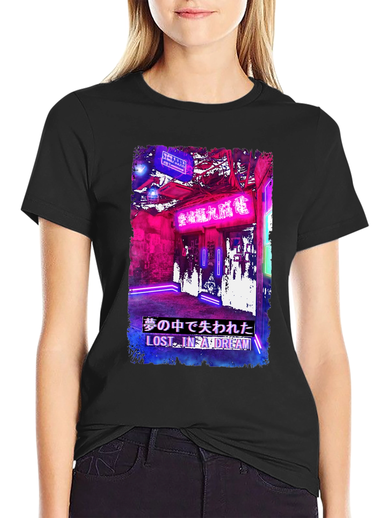 Lost in a Dream T-Shirt Japanese Neon Design