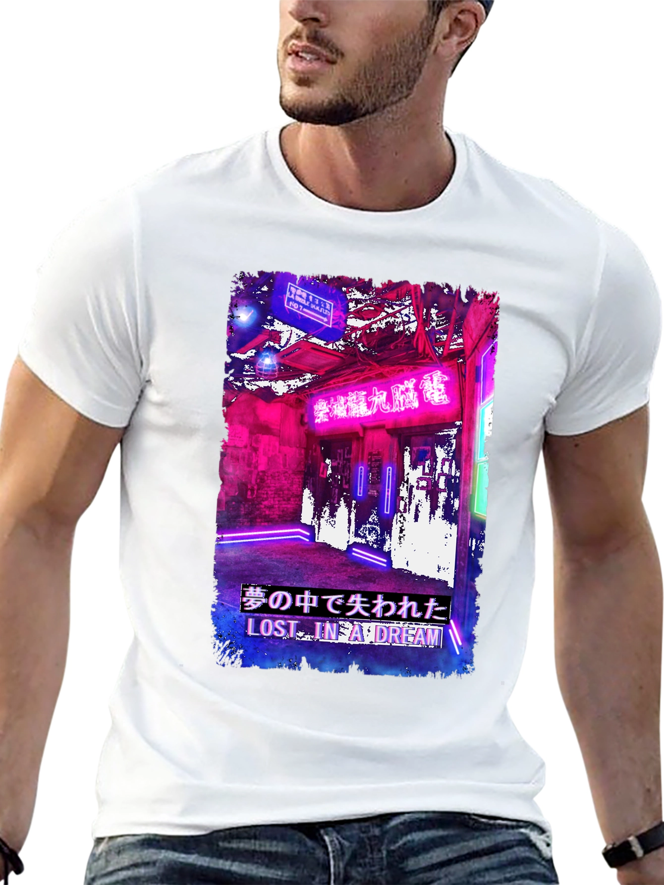 Lost in a Dream T-Shirt Japanese Neon Design