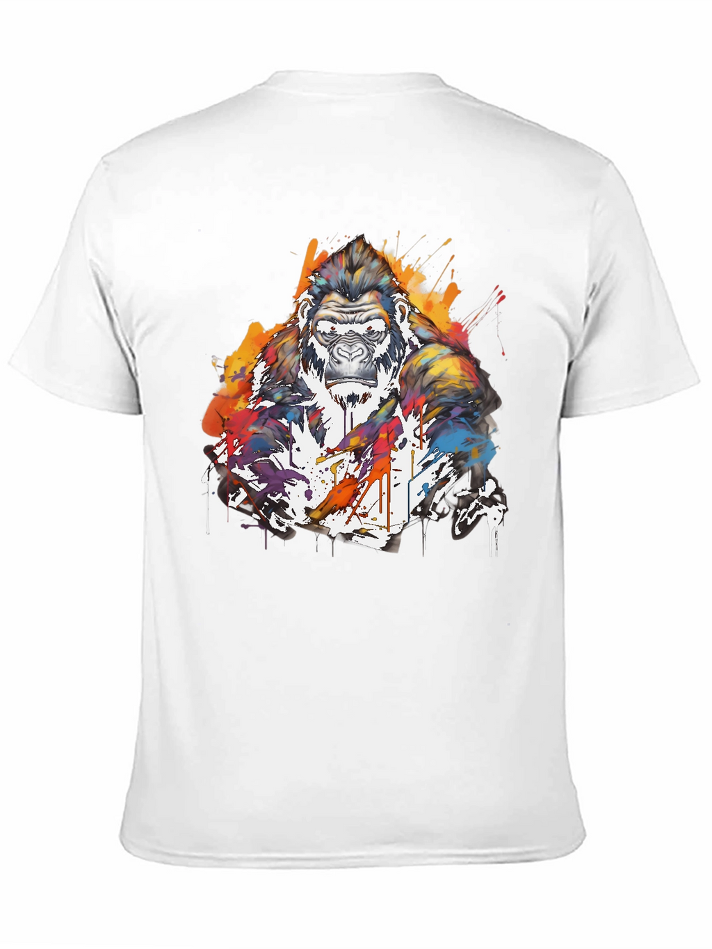 Artistic Gorilla Graphic Black T-Shirt