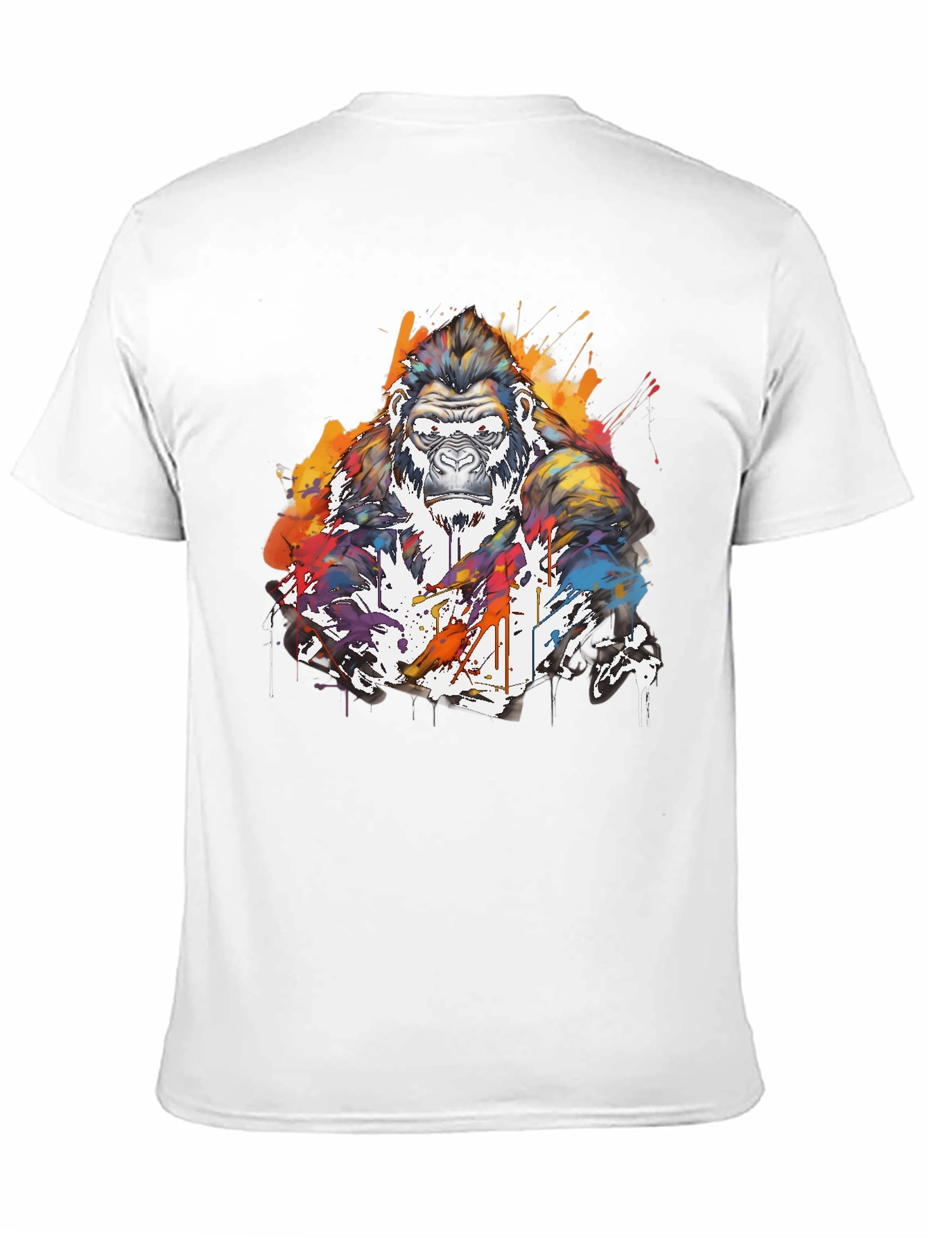 Artistic Gorilla Graphic Black T-Shirt