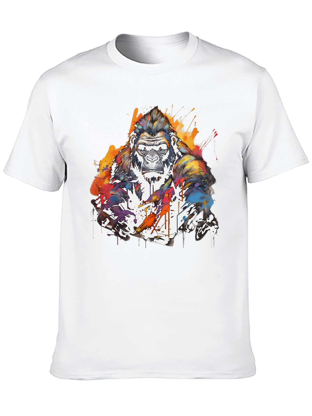 Artistic Gorilla Graphic Black T-Shirt