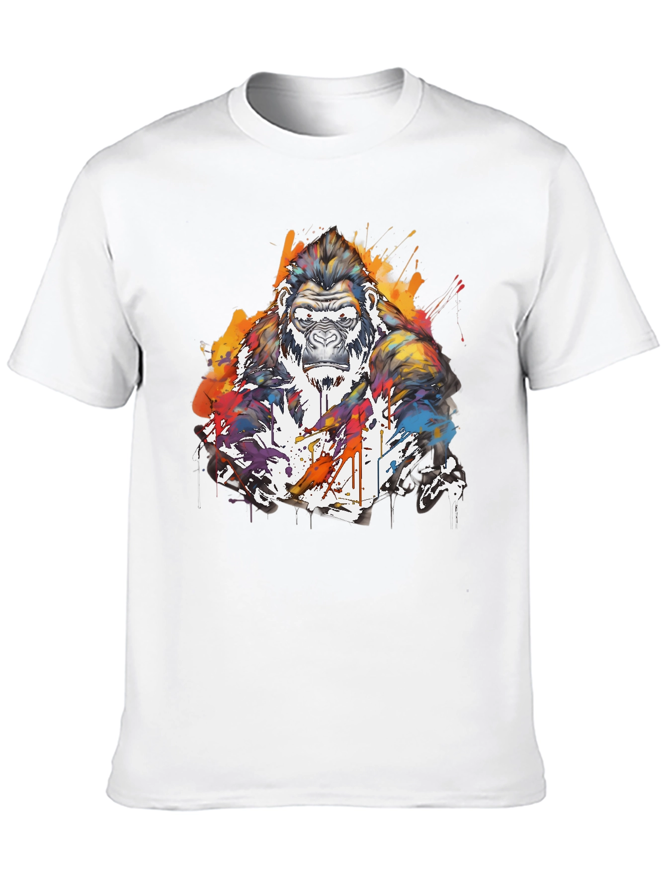 Artistic Gorilla Graphic Black T-Shirt