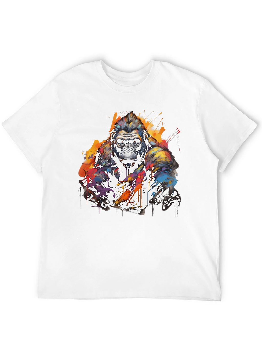 Artistic Gorilla Graphic Black T-Shirt