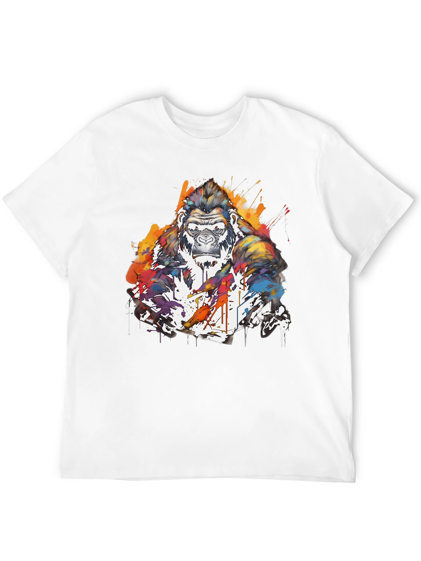 Artistic Gorilla Graphic Black T-Shirt