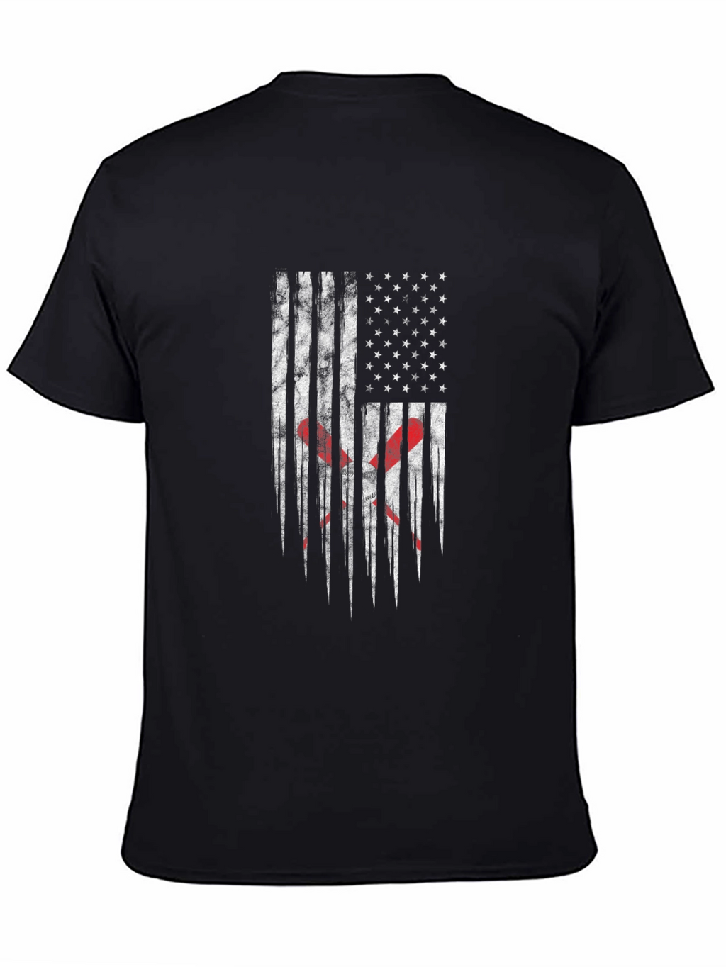 Distressed American Flag Lacrosse T-Shirt