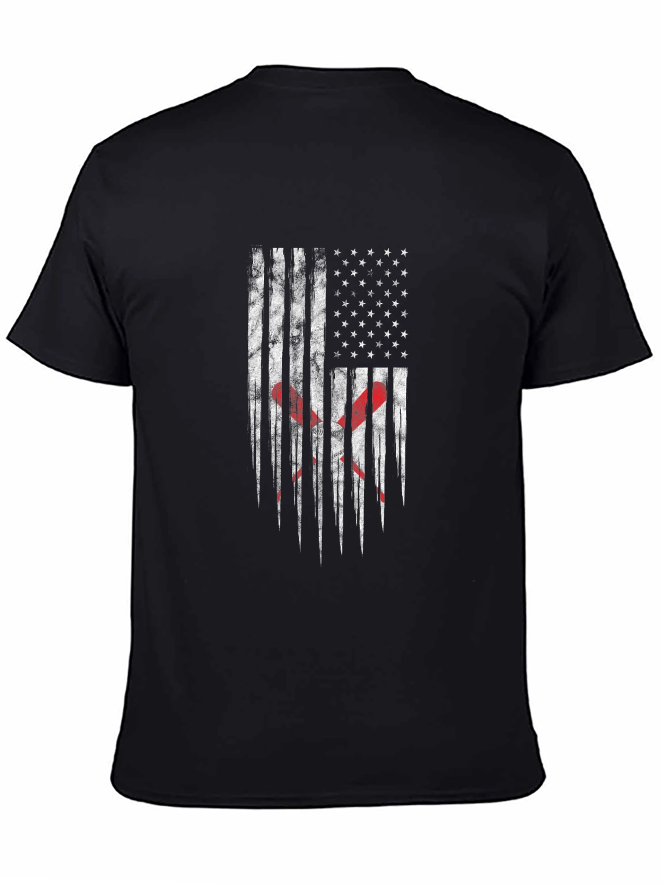 Distressed American Flag Lacrosse T-Shirt