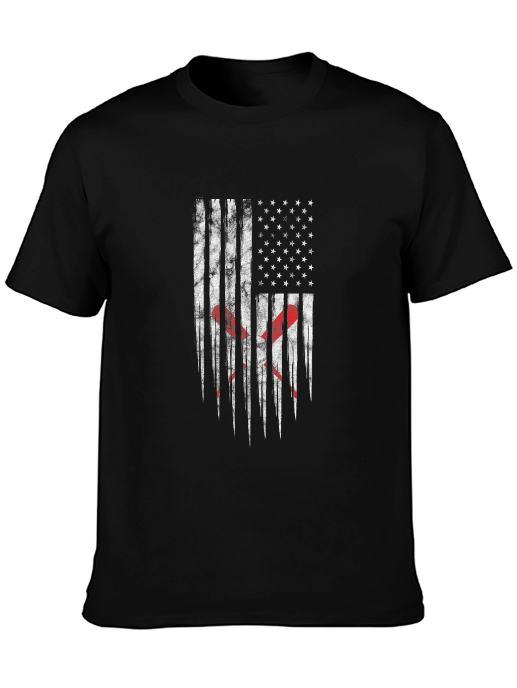 Distressed American Flag Lacrosse T-Shirt