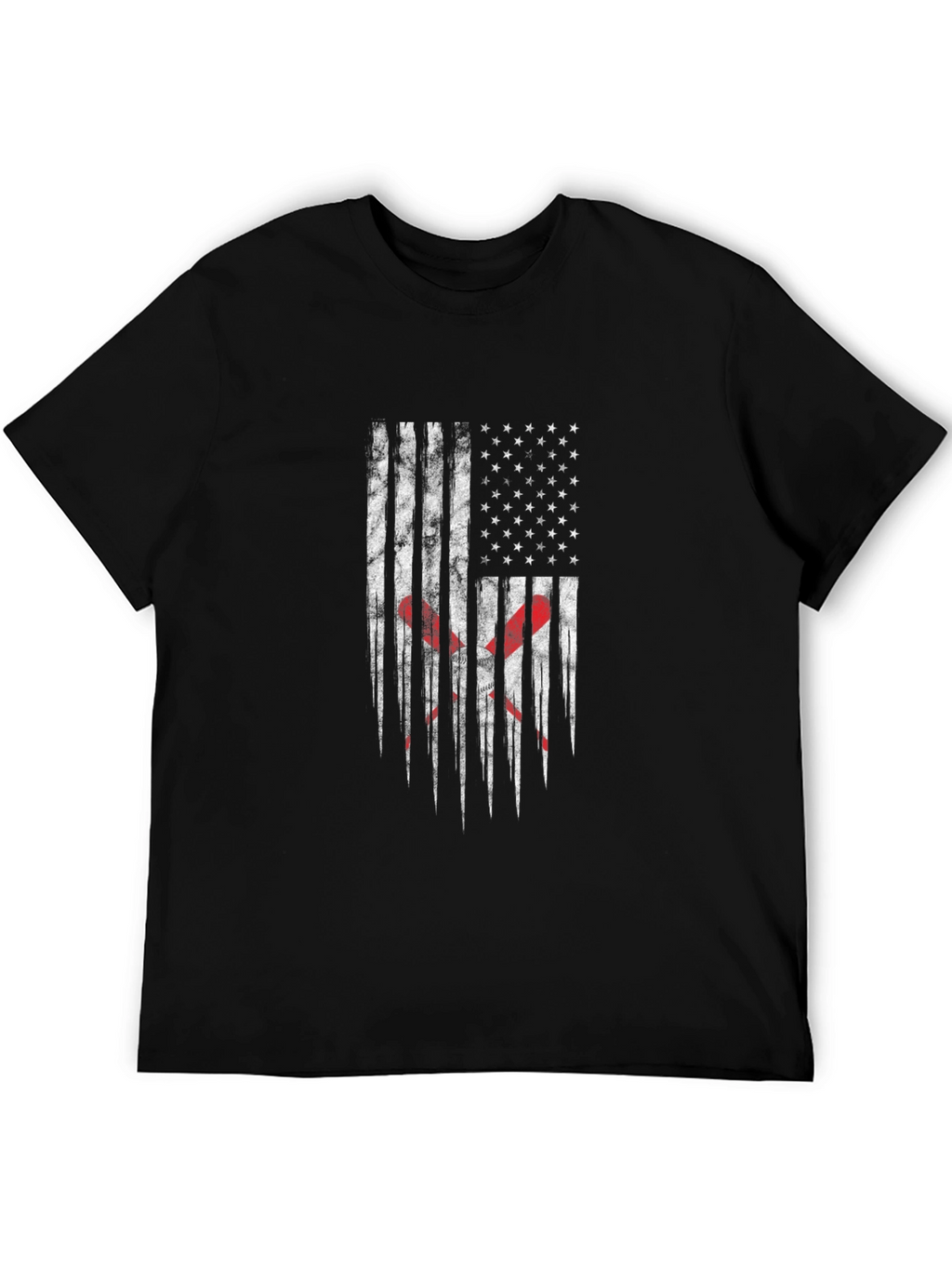 Distressed American Flag Lacrosse T-Shirt